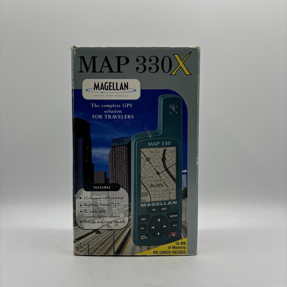 Magellan MAP 330X GPS Handheld Navigator Bundle Tested Works